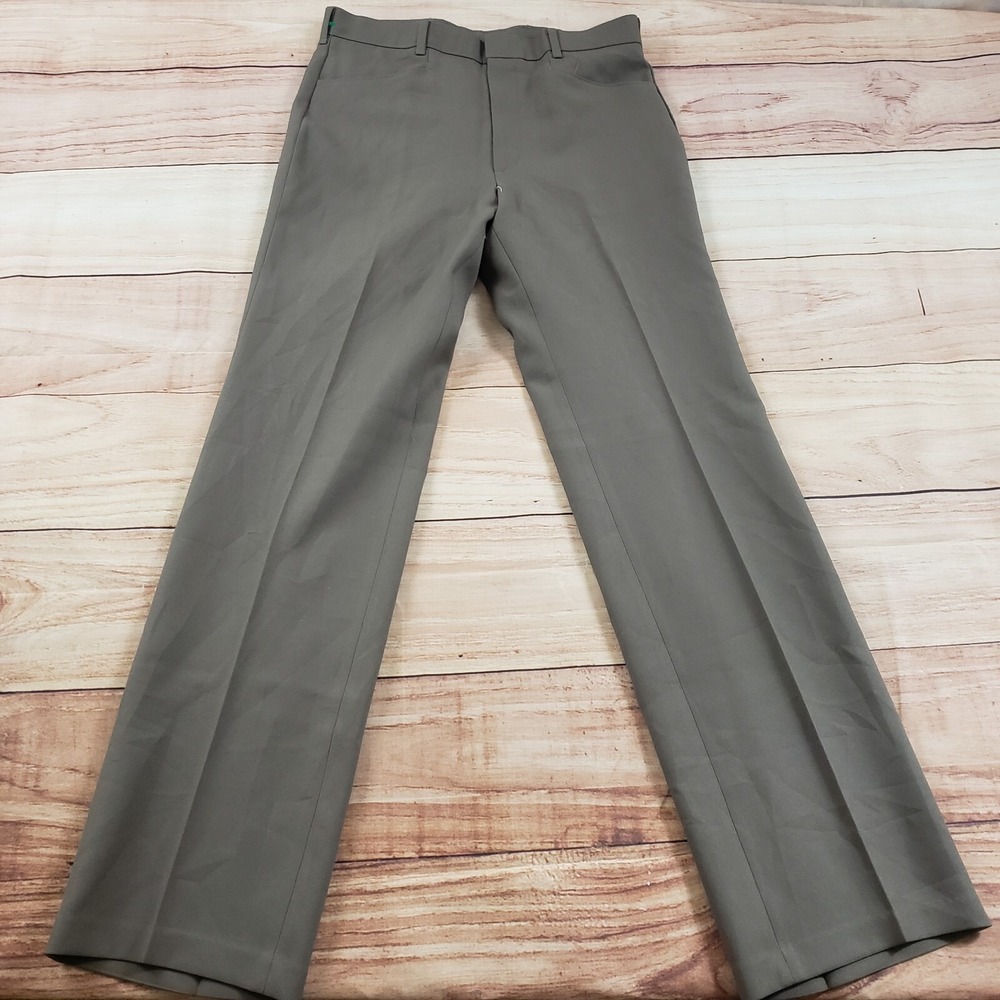 VINTAGE Levis Pants Mens 33x33 Gray Straight Dress Action Slacks Casual Adult